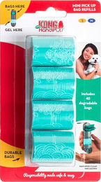 Produktbild von KONG HandiPOD Mini Kotbeutel für Hunde 40 Stück in Grün und Türkis - 4 x 10 Stk.