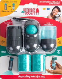 Produktbild von KONG HandiPOD Mini Starter Set 5-teiliger Beutelspender in Grau Grün Bunt - 3 x 10 Stk.