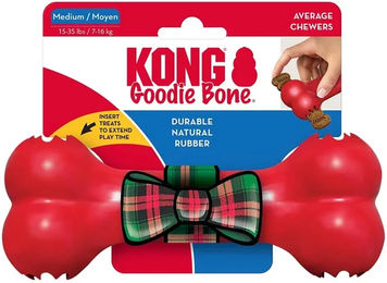 Produktbild von Kong Holiday Goodie Bone Kauspielzeug für Hunde aus Naturkautschuk Rot Größe M