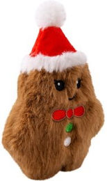 KONG Holiday Snuzzles Mini Gingerbread XS Plüschspielzeug für kleine Hunde Braun – Bild 1 von 3