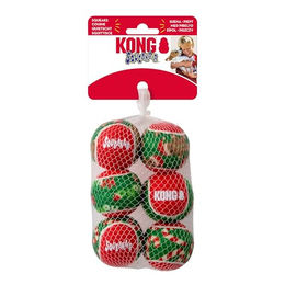 KONG Holiday SqueakAir Hundespielzeug Set aus Plüschfilz mit Quietschfunktion klein 6er-Pack – Bild 1 von 1