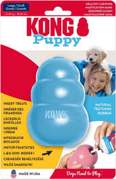 Produktbild von Kong Kauspielzeug für Welpen aus Naturkautschuk zur Zahnpflege Blau Größe L