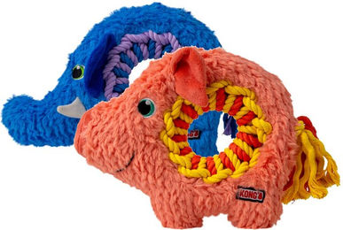 KONG Ringaroos Elefant Plüschspielzeug Blau für Hunde – Bild 1 von 3