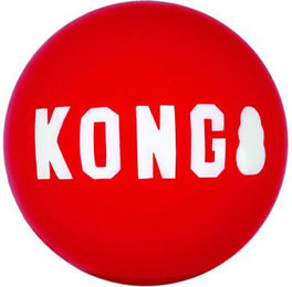KONG Signature Ball Apportierspielzeug für Hunde 2er-Pack Größe L Rot – Bild 1 von 7