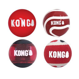 Kong Signature Ballen aus Naturkautschuk für Hunde Größe M Assortiert mit Zahnpflegefunktion – Bild 1 von 6