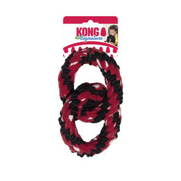 Produktbild von KONG Signature Rope Double Ring Tug Tauspielzeug aus Seil in Rot für große Hunde