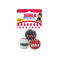 Produktbild von KONG Signature Sport Balls Hundespielzeug aus Gummi 3er Pack Größe S Bunt