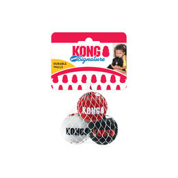 KONG Signature Sports Balls Hundespielzeug XS Mini Gummi Bunt 3er-Pack – Bild 1 von 4