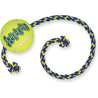 Produktbild von KONG SqueakAir Ball mit Seil aus Naturkautschuk 2er Sparpaket Größe M/L