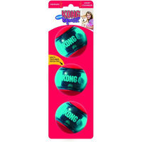 Produktbild von KONG Squeezz Action Ball Hundespielzeug aus Gummi Rot Größe M 3er Pack