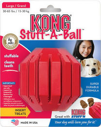 KONG Stuff-A-Ball Intelligenzspielzeug aus Naturkautschuk Größe L Rot – Bild 1 von 4