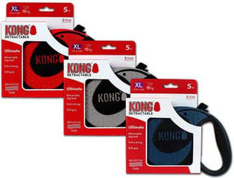 KONG Ultimate Rollleine für große Hunde XL Grau aus Nylon mit 500 cm Leinenlänge – Bild 1 von 5