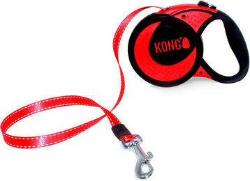 KONG Ultimate Rollleine für große Hunde XL Rot mit 500 cm Nylonband - 5 m – Bild 1 von 5