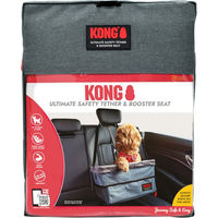 Produktbild von KONG Ultimativer Booster-Sitz und Haltegurt für Welpen und kleine Hunde aus Polyester in Grau-Schwarz Größe L 44 x 35 x 7 cm