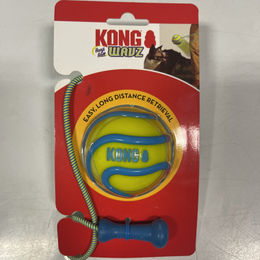 KONG Wavz Bunjiball Hundespielzeug Ball mit Seil Medium Gelb - 1 Stk. – Bild 1 von 2