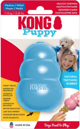 KONG Welpenspielzeug aus Naturkautschuk für die Zahnpflege Blau Größe M – Bild 1 von 1