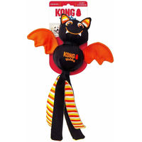 Produktbild von Kong Wubba Ballistic Halloween Fledermaus Quietschspielzeug für Hunde aus Plüsch Größe L