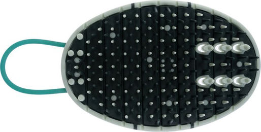 Produktbild von kooa 2-in-1 Katzenpflege-Ecke Bürste aus Kunststoff in Grün und Grau - 1 Stk.