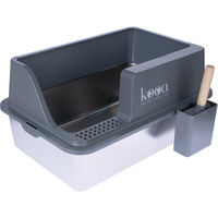 Produktbild von kooa Edelstahl Katzentoilette offene Schale grau