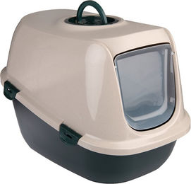 kooa Haubentoilette für Katzen aus recyceltem Kunststoff in Beige und Grün mit Kohlefilter und Tragegriff 64 x 46 x 45 cm – Bild 1 von 9