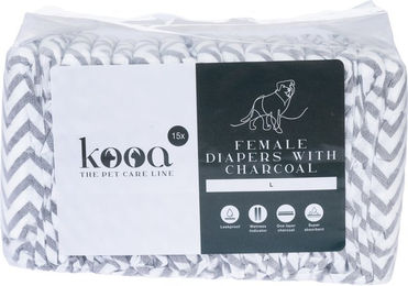 Produktbild von kooa Hündinnenwindeln mit Holzkohle wasserdicht Größe L
