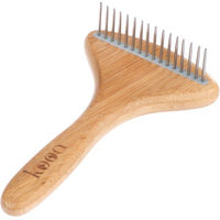 Produktbild von kooa Rechenkamm aus Bambus mit rotierenden Zähnen für Langhaarige Tiere L 17,5 x B 10 cm
