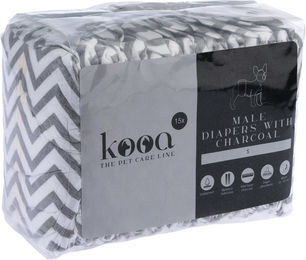 Produktbild von kooa Rüdenwindeln mit Holzkohle wasserdicht Stoff Größe S 30 Stück