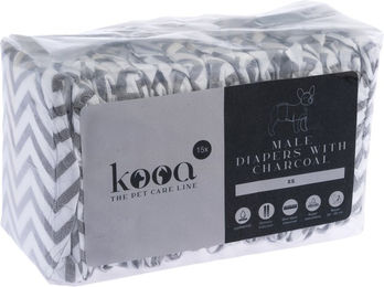 Produktbild von kooa Rüdenwindeln mit Holzkohle XS 30 Stück wasserdicht aus Stoff