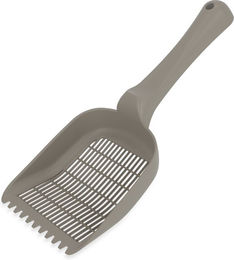 Produktbild von kooa Streuschaufel aus recyceltem Kunststoff mit kleinem Sieb in Grau oder Grün