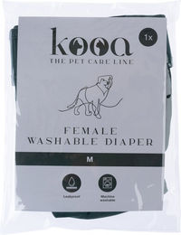 Produktbild von kooa Waschbare Hundewindel für Hündinnen aus Polyester Größe M in Grün Weiß