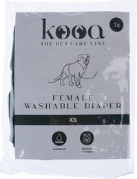 Produktbild von kooa Waschbare Hundewindel für Hündinnen Größe XS aus Polyester in Grün Weiß