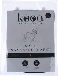 Produktbild von kooa Waschbare Rüdenwindel für kleine Hunde in Größe S aus Polyester in Grün Weiß