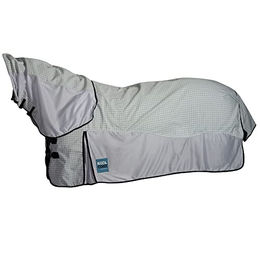 Kool Coat Airstream Combo Neck Fly Rug mit Hidden Surcingle III in Weiß und Navy – Bild 1 von 3