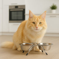 Produktbild von Koopman Futternapf Mini aus Edelstahl für Hunde und Katzen Silber 2er Set