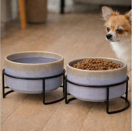 Koopman Futternapf Set für Hunde und Katzen aus Keramik Hellblau und Grau 2er Pack – Bild 1 von 5