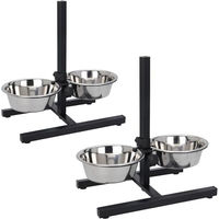 Produktbild von Koopman International B.V. Hundenapf Station mit Edelstahl Schalen und Gestell 2er Set 1800ml - 2 x 1,8 l