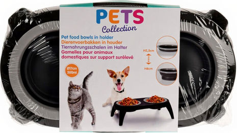 Koopman Pets Collection Futternapf mit Ständer aus Silikon Schwarz 500 ml – Bild 1 von 1
