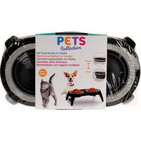Produktbild von Koopman Pets Collection Futternapf mit Ständer aus Silikon Schwarz 500 ml
