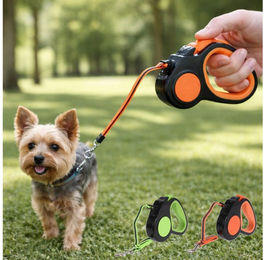 Koopman Rollleine für kleine Hunde bis 10kg Orange mit Reflektoren 3m – Bild 1 von 3