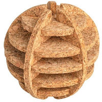 Produktbild von Kork-Deko 3D-Korkkugel für Vögel aus Naturkork zum Knabbern und Beschäftigen für Wellensittiche und Papageien Ø ca. 5 cm