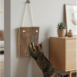 Kork-Deko.de Kratzbrett für Katzen aus Naturkork mit Wandaufhängung 40 x 30 cm – Bild 1 von 3