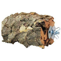 Produktbild von Kork-Deko XL Pickstein aus Naturkork als Beschäftigungsspielzeug und Zahnpflege für Vögel und Nager mit Edelstahlbefestigung