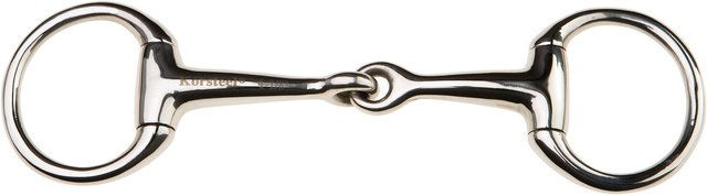 Korsteel Edelstahl 2-Ring Gebiss mit Eggbutt und Bradoon Snaffle 100 mm Grau – Bild 1 von 1