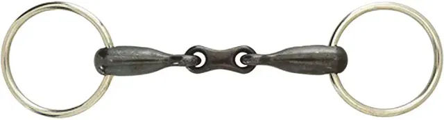 Korsteel Gebiss French Link Loose Ring Snaffle aus Sweet Iron in Grau 5 1/2 inch - 14 cm – Bild 1 von 2