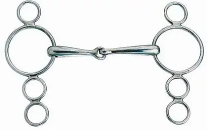 Produktbild von Korsteel Holländisches 3-Ring-Gelenkgebiss für Pferde aus Edelstahl Silber