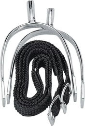 Produktbild von Korsteel Pferde-Sporenriemen für Damen aus Nylon in Schwarz 20 mm Pow Never Rust
