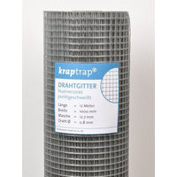 Produktbild von Kraptrap Volierendraht Drahtgitter feuerverzinkt 12 x 12 mm für Vögel und Kaninchen 20 m x 1 m - 20 m