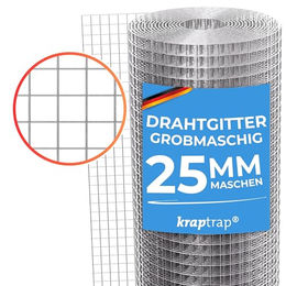 KrapTrap Volierendraht Drahtgitter feuerverzinkt 25x25mm 1,75mm stark 12m Silber – Bild 1 von 10