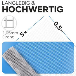 KrapTrap Volierendraht Drahtgitter verzinkt 12x12 mm für Kaninchen und Hühner 0,5m x 5m – Bild 1 von 8