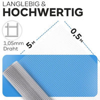 Produktbild von KrapTrap Volierendraht Drahtgitter verzinkt 12x12 mm für Kaninchen und Hühner 0,5m x 5m